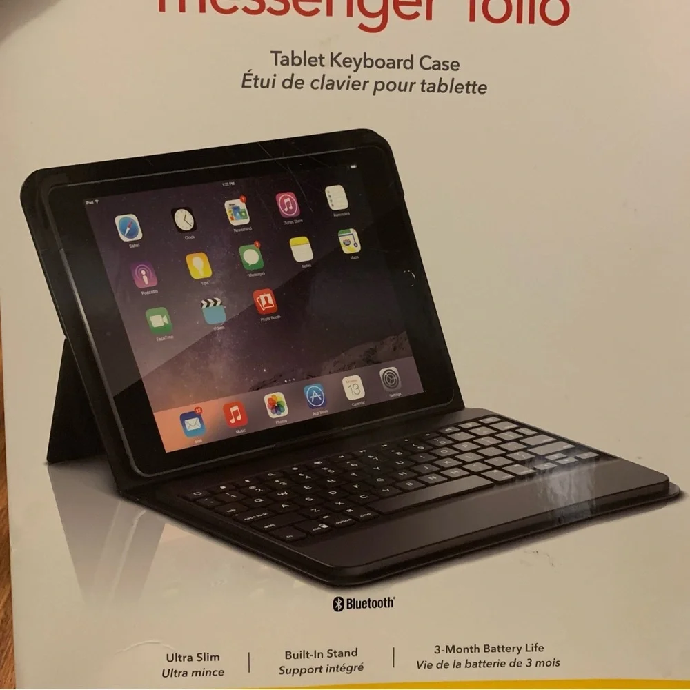 ZAGG Messenger Folio Non-Backlit Tablet Keyboard Case for 9.7-inch iPad